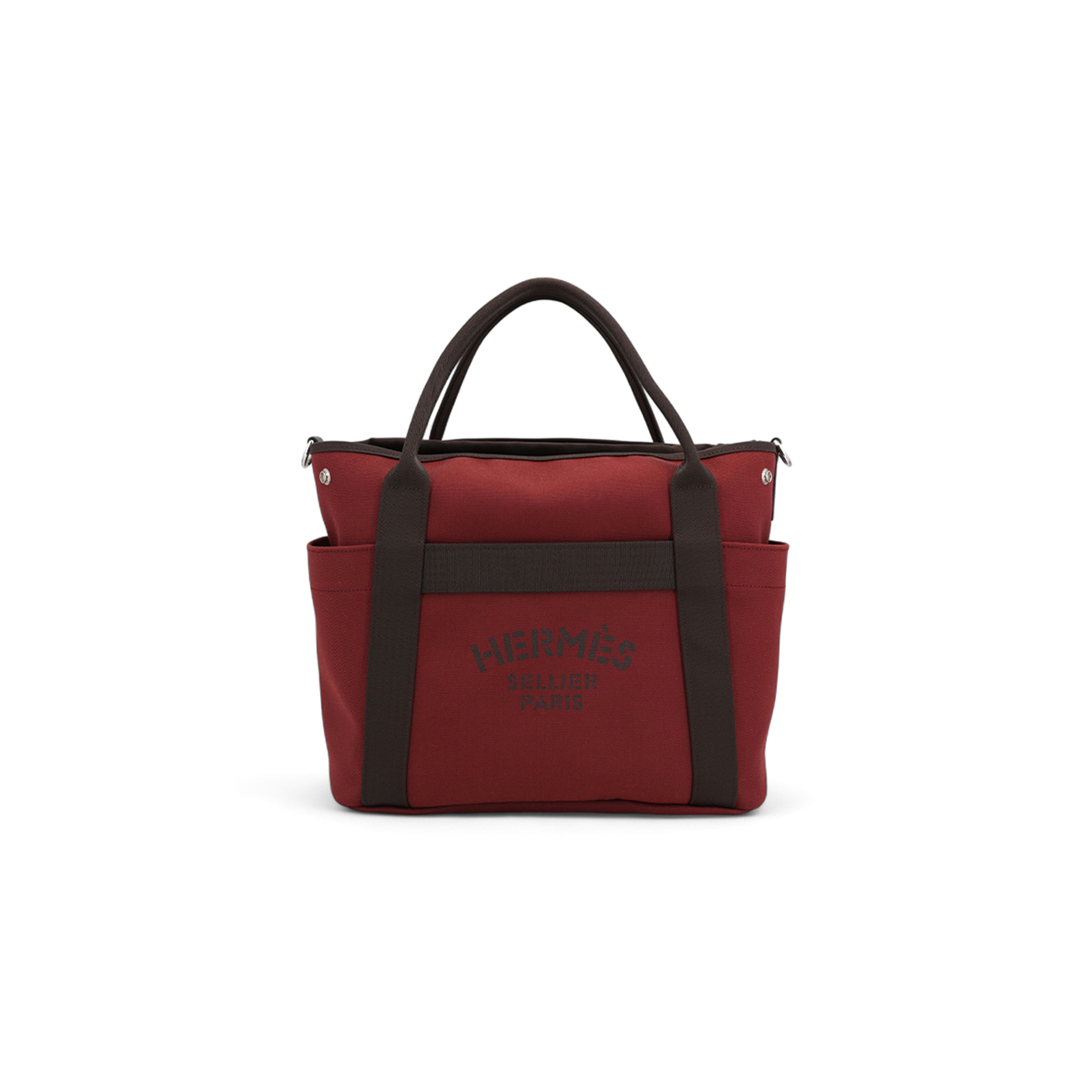 HERMÈS MASTER SAC DE PANSAGE TOTE BAG 55 IN  ROUGE H CANVAS WITH SILVER BUCKLE (48*35*27cm) HERMÈS MASTER SAC DE PANSAGE TOTE BAG 55 IN  ROUGE H CANVAS WITH SILVER BUCKLE (48*35*27cm)